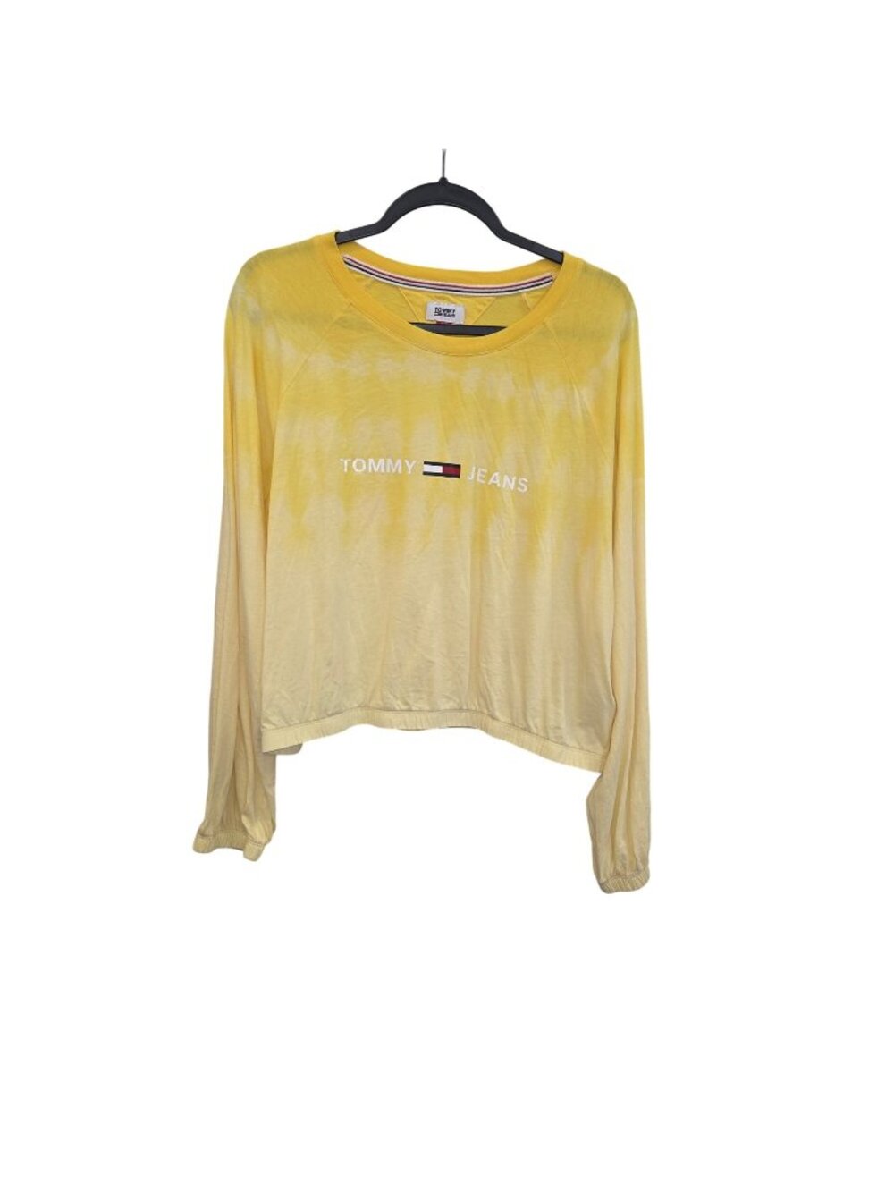 Tommy Jeans L Yellow Gradient Long-Sleeve Crop Top. 3664